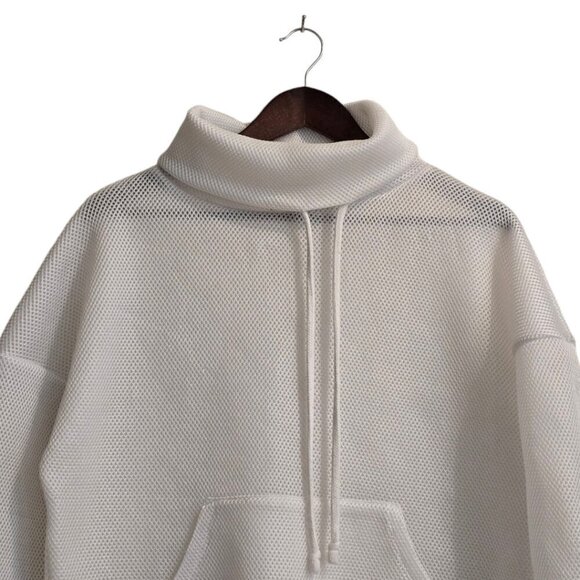 Zara Sport Athleticz Collection White Mesh Funnel Neck Pullover Sz S - Picture 2 of 6